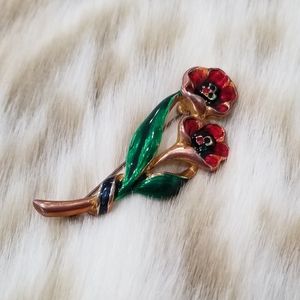 10/$10 Vintage Enameled Flower Bouquet Brooch Pin